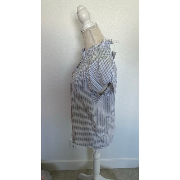 J Crew Striped Smock Neck Poplin Top - S - Picture 3 of 5